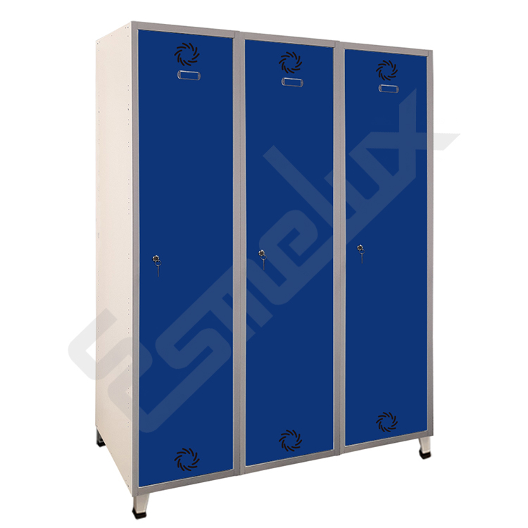 Taquillas de vestuarios 1 x 3 puertas sin divisoria.